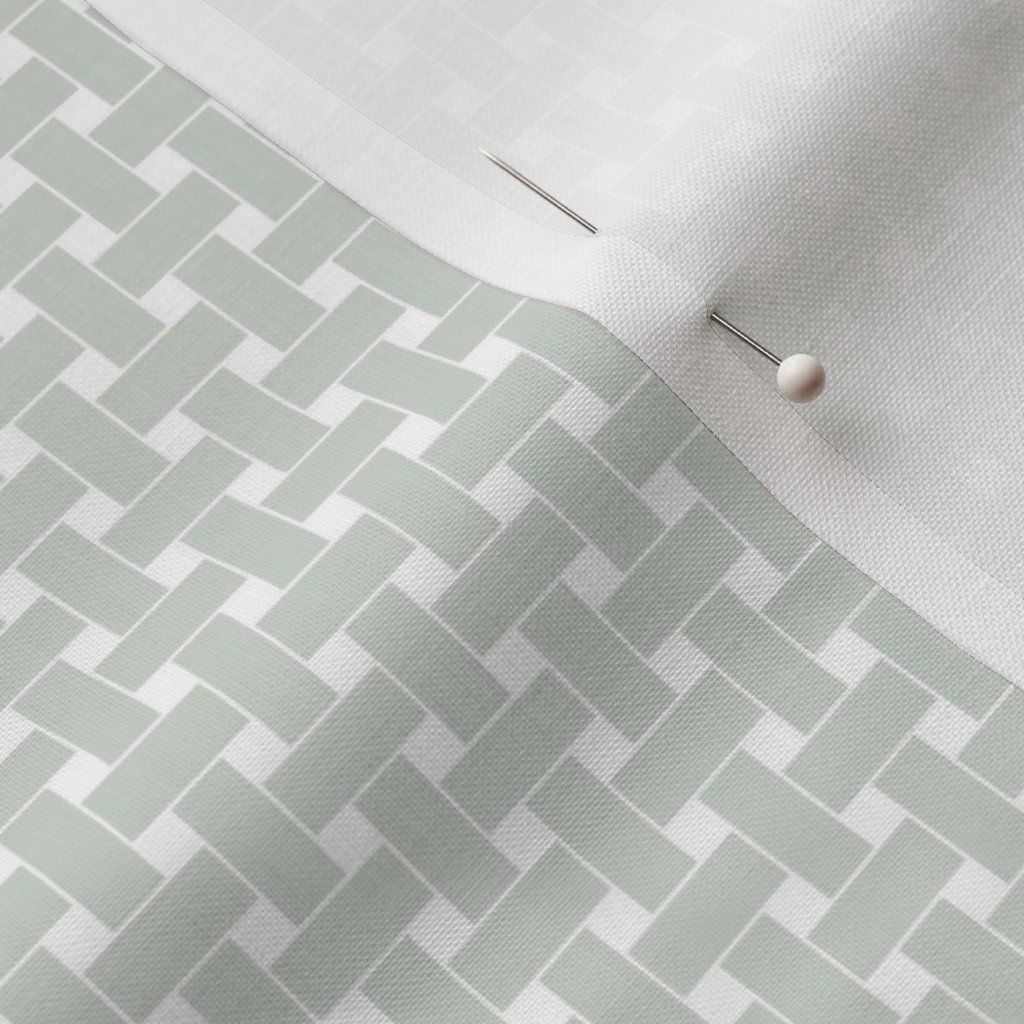 Small Pale Sage Green Cane Weave Pattern on White Background Small Pale Sage Green Cane Weave Pattern on White Background - Image 3