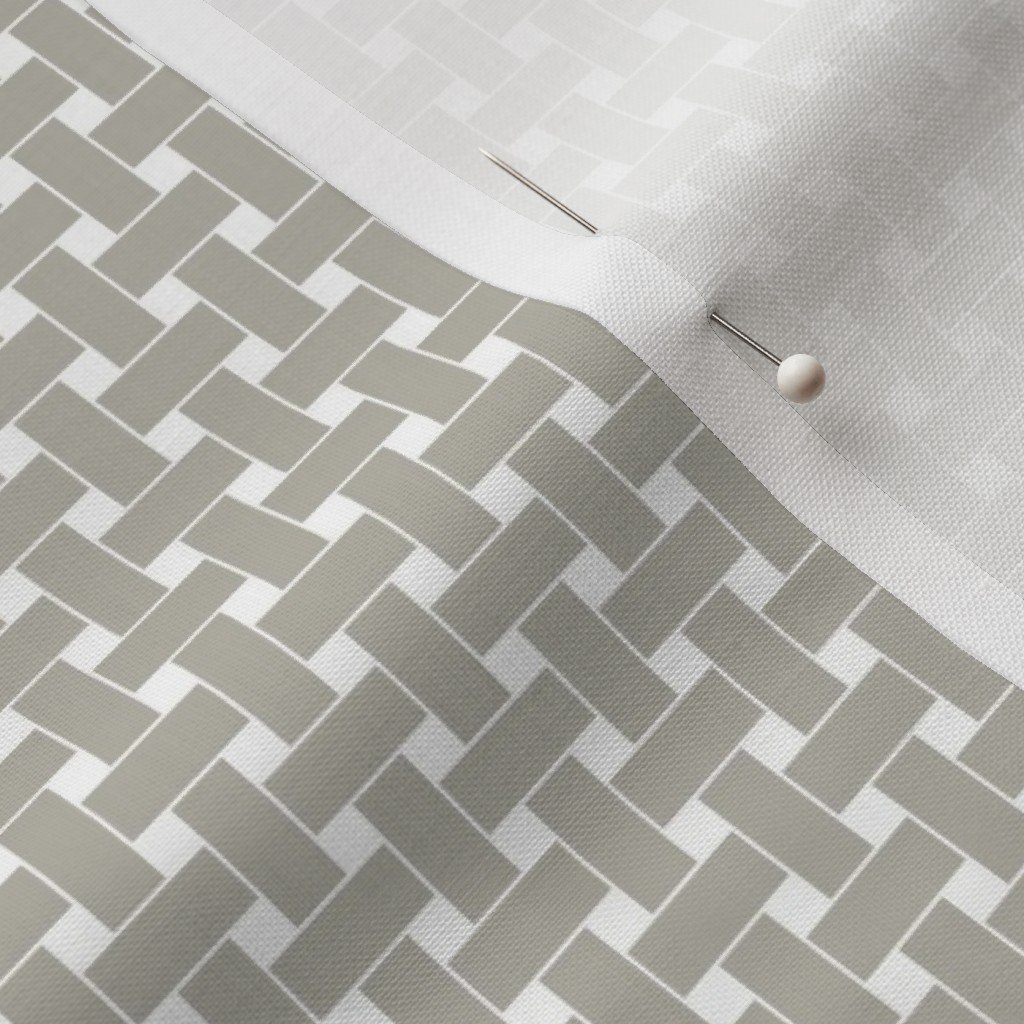 Small Organic Mushroom Grey Cane Weave Pattern on White Background Small Organic Mushroom Grey Cane Weave Pattern on White Background - Image 3