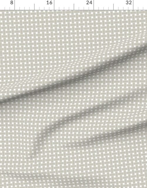 Large Light Putty Taupe Cane Weave Pattern on White Background