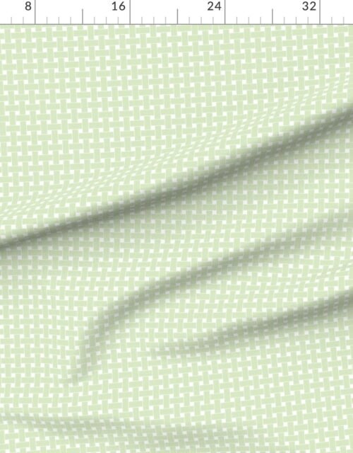 Large Pastel Pistachio Green Cane Weave Pattern on White Background