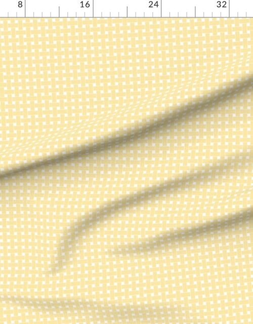 Large Pastel Buttercream Yellow Cane Weave Pattern on White Background