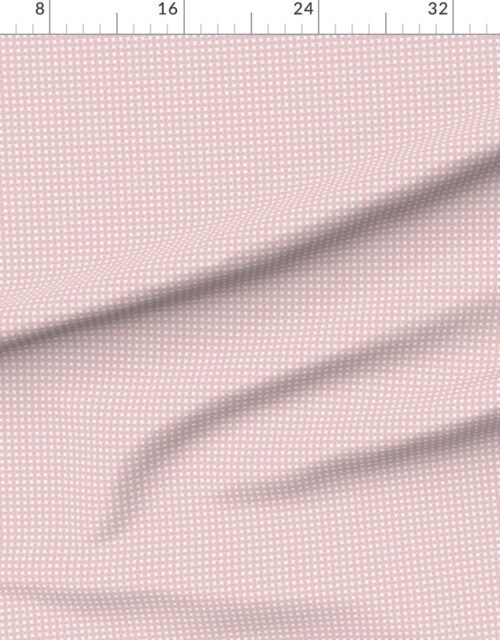 Fabric in Small Pastel Dusty Rose Cane Weave Pattern on White Background