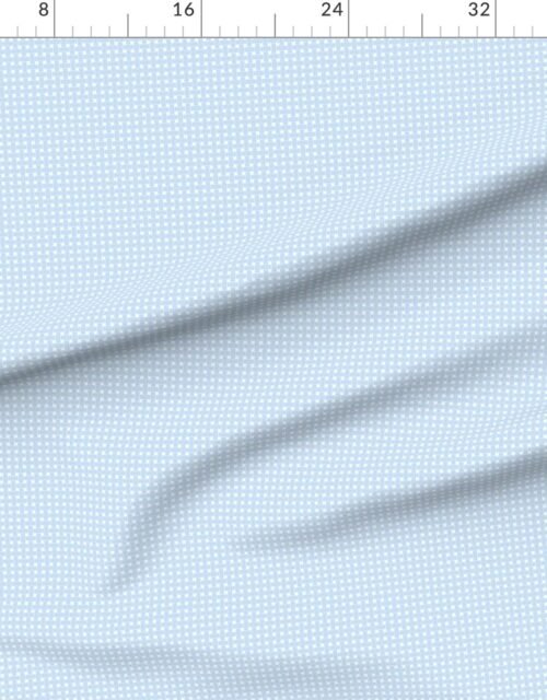 Fabric in Small Pastel Baby Blue Cane Weave Pattern on White Background