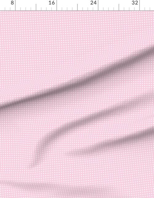 Fabric in Small Pastel Baby Pink Cane Weave Pattern on White Background