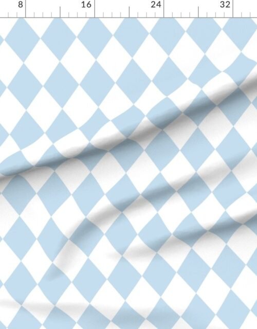 Fabric in Pastel Baby Blue Breeze Diamonds on White