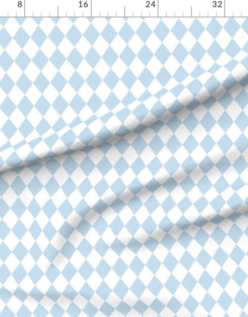 Fabric in Small Pastel Baby Blue Breeze Diamonds on White