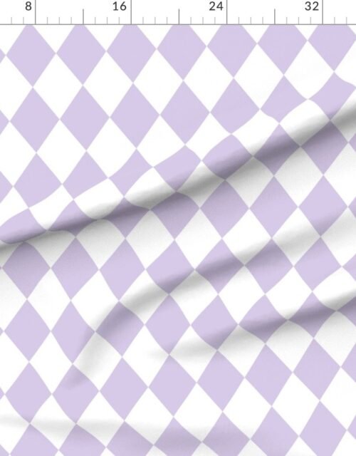 Fabric in Pastel Lavender Mist Glow Diamonds on White