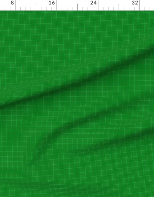 Fabric in Green Drafting Grid Lines Technical Blueprint Style on Emerald Green