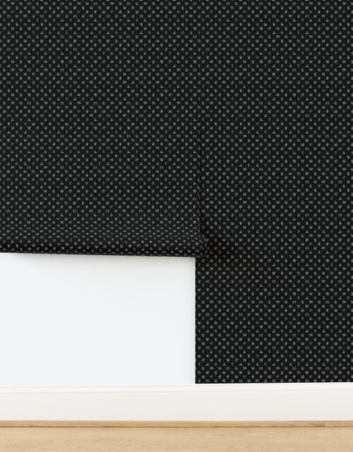 Mini Stick Figure Christmas Cheer Black on White Holiday Doodle Pattern Wallpaper