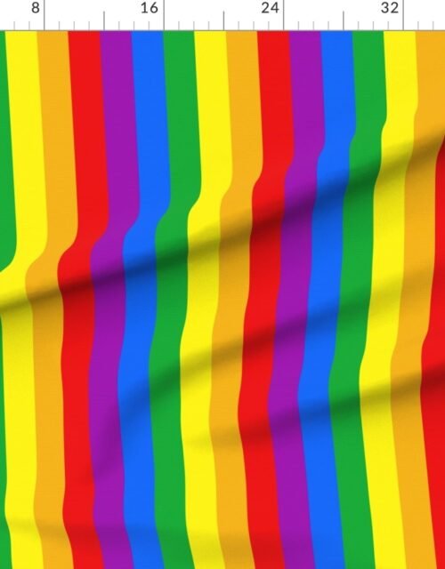 Fabric in Pixelated Rainbow Stripes Retro TV Inspired Pattern