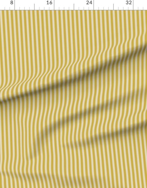 Fabric in Serrated Sunfish Gold Mini Stripe on Cream