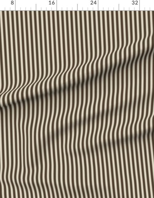 Fabric in Serrated Rockpool Brown Mini Stripe on Cream