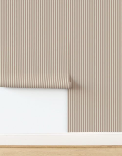 Serrated Sand Dollar Beige Mini Stripe on Cream Wallpaper