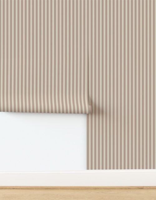 Serrated Sand Dollar Beige Small Stripe on Cream Wallpaper