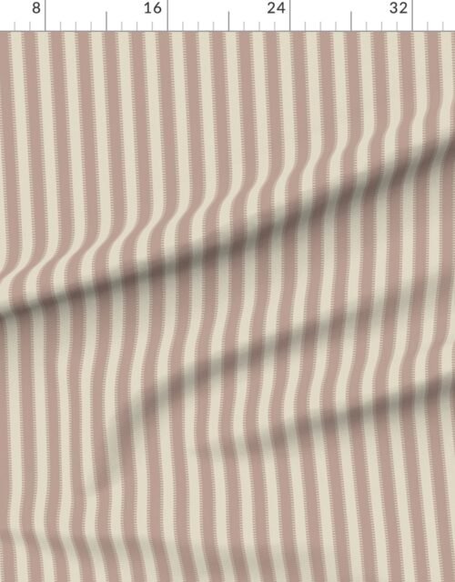 Fabric in Serrated Sand Dollar Beige Classic Stripe on Cream