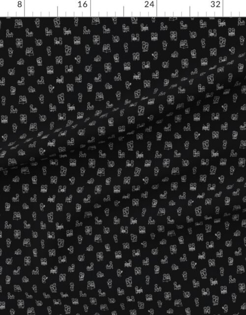 Fabric in Baby Stick Figure Moments Pattern - White on Black