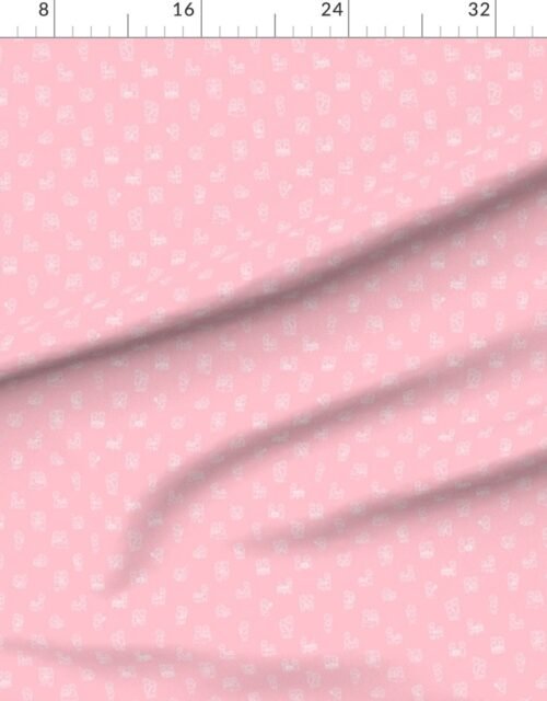 Fabric in White on Baby Pink Baby Stick Figure Moments Pattern