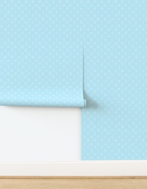 White on Baby Blue Baby Stick Figure Moments Pattern Wallpaper