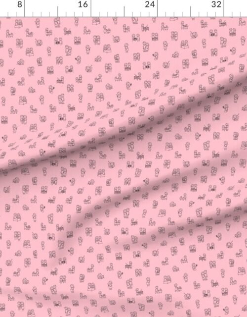 Fabric in Baby Pink Baby Stick Figure Moments Pattern