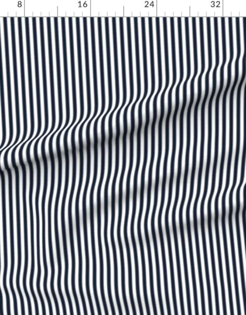 Fabric in Serrated Twilight Blue Mini Stripe on White