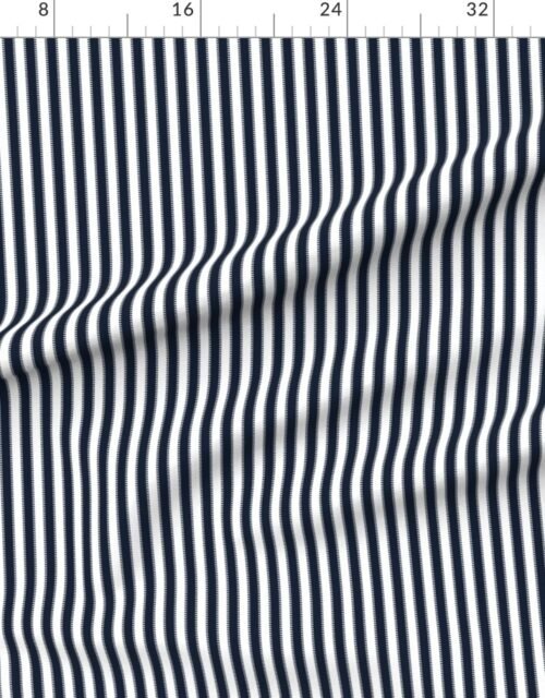Fabric in Serrated Twilight Blue Small Stripe on White