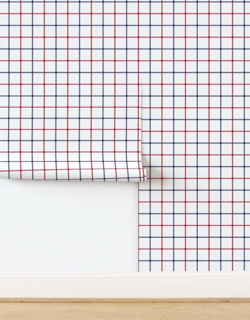 Patriotic Optical Illusion Check in USA Red White and Blue Wallpaper