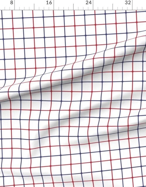 Fabric in Patriotic Optical Illusion Check in USA Red White and Blue