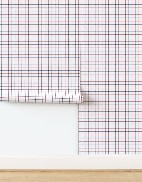 Small Patriotic Optical Illusion Check in USA Red White and Blue Wallpaper