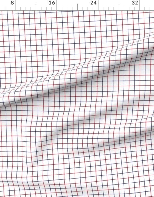 Fabric in Small Patriotic Optical Illusion Check in USA Red White and Blue