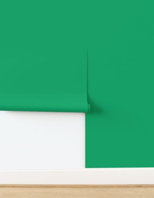 Elf Green Bright Playful Green Solid for Whimsical Christmas Fun Wallpaper