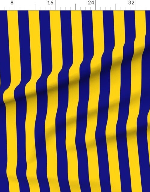 Fabric in Bold Coastal Classic Navy Blue and Yellow Cabana Tent Stripe