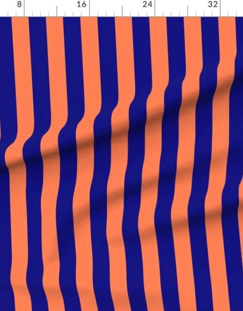 Fabric in Bold Coastal Classic Navy Blue and Coral Cabana Tent Stripe