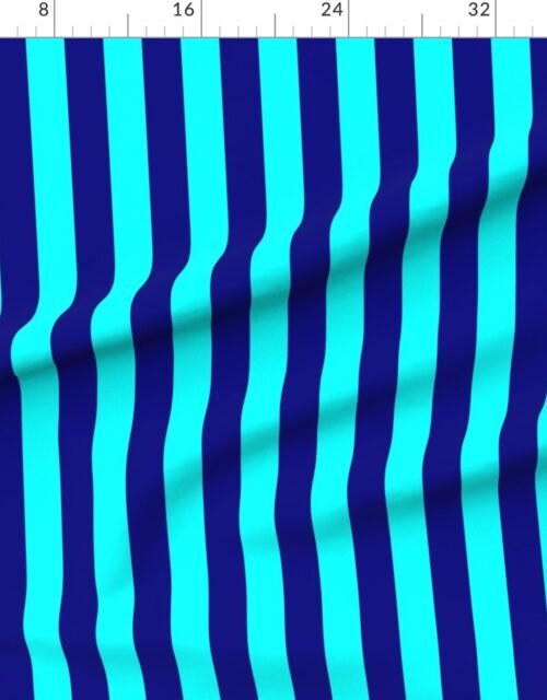 Fabric in Bold Coastal Classic Navy Blue and Aqua Cabana Tent Stripe