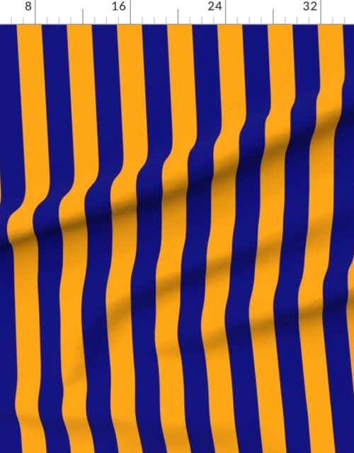 Fabric in Bold Coastal Classic Navy Blue and Bright Orange Cabana Tent Stripe