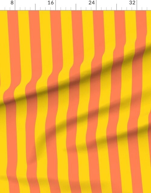 Fabric in Bold Coastal Classic Yellow and Coral Cabana Tent Stripe