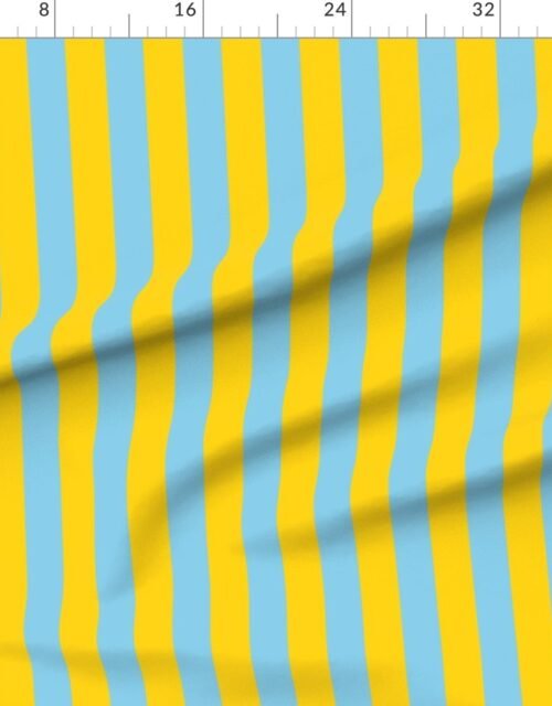 Fabric in Bold Coastal Classic Yellow and Sky Blue Cabana Tent Stripe