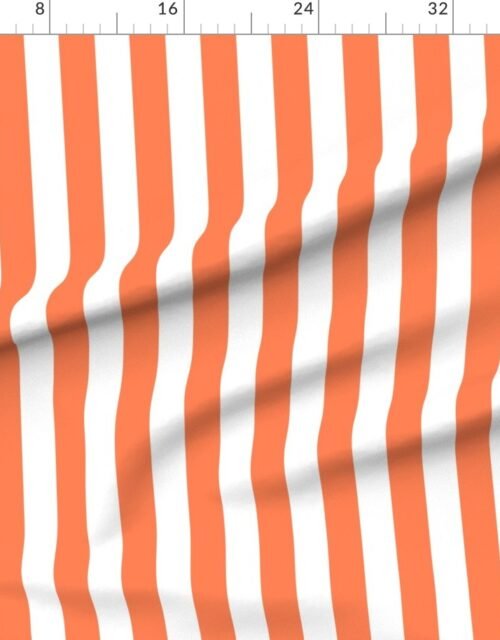 Fabric in Bold Coastal Classic Coral and White Cabana Tent Stripe
