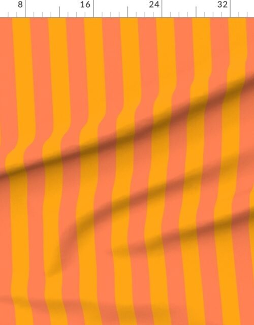 Fabric in Bold Coastal Classic Coral and Bright Orange Cabana Tent Stripe