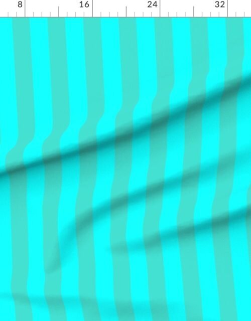 Fabric in Bold Coastal Classic Aqua and Turquoise Cabana Tent Stripe