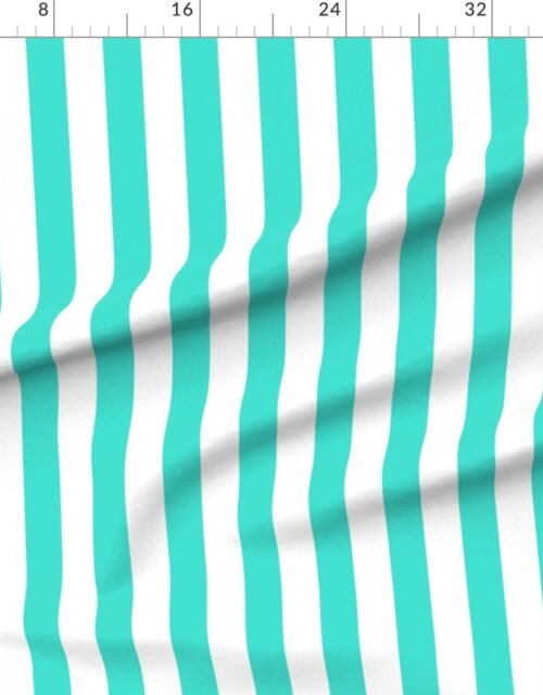 Fabric in Bold Coastal Classic Turquoise and White Cabana Tent Stripe