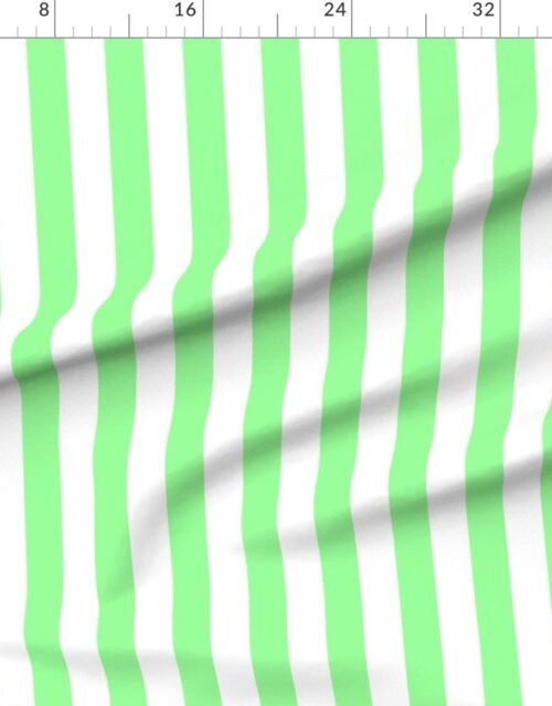 Fabric in Bold Coastal Classic Mint Green and White Cabana Tent Stripe