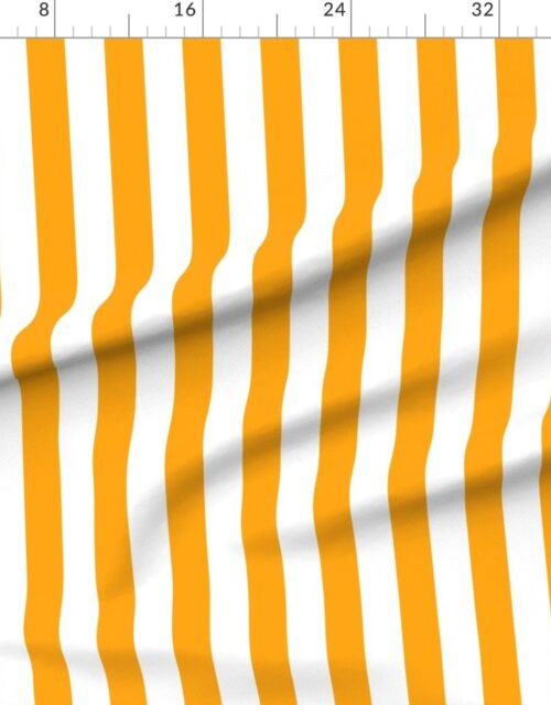 Fabric in Bold Coastal Classic Bright Orange and White Cabana Tent Stripe