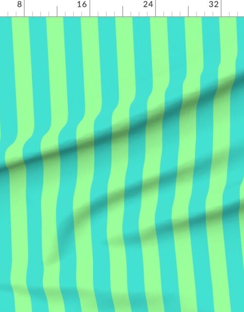 Fabric in Bold Coastal Classic Turquoise and Mint Green Cabana Tent Stripe
