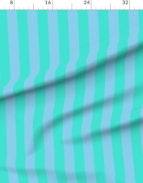 Fabric in Bold Coastal Classic Turquoise and Sky Blue Cabana Tent Stripe