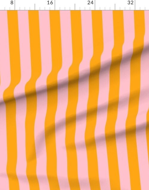 Fabric in Bold Coastal Classic Pink and Bright Orange Cabana Tent Stripe