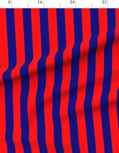 Fabric in Bold Coastal Classic Red and Navy Blue Cabana Tent Stripe