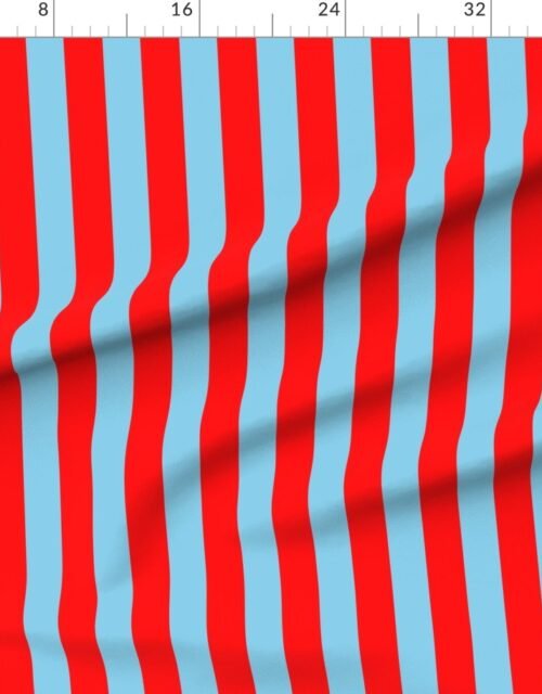 Fabric in Bold Coastal Classic Red and Sky Blue Cabana Tent Stripe