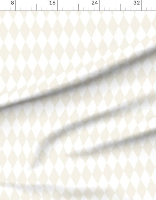 Fabric in Snowdrift Cream Warm Ivory Christmas Harlequin Diamond Check 2 Inch