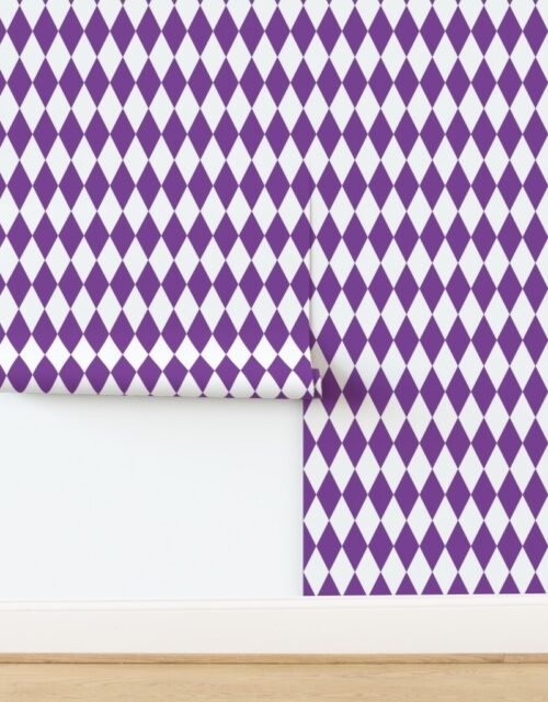 Sugar Plum Purple Storybook Christmas Harlequin Diamond Check 2 Inch Wallpaper