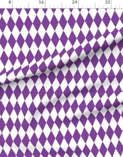 Fabric in Sugar Plum Purple Storybook Christmas Harlequin Diamond Check 2 Inch
